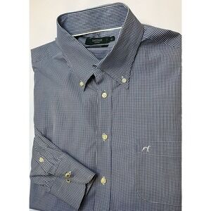 SACOOR BROTHERS Long Sleeve Blue Check Shirt Size XL Button Down Shirt
